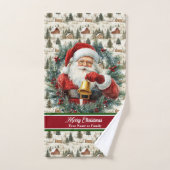 Monogrammed Kerstman Kerstbadhanddoeken Bad Handdoek (Handdoek)
