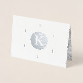 Monogrammed Kerstmispatroon zilver Folie Kaarten (Voorkant)