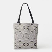 Monogrammed Khaki Tan Black Geometric Pattern Draagtas (Achterkant)