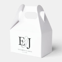 Monogrammed klassieke witte elegante bruiloft