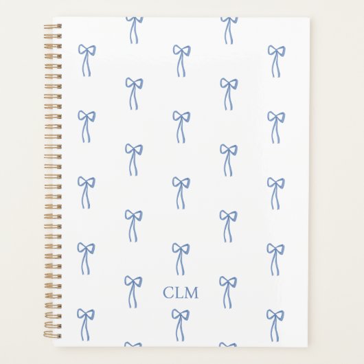 Monogrammed kleine boog blauwe planner (Voorkant)