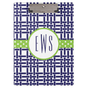 Monogrammed-klembord voor bamboe en Grosgrain Klembord