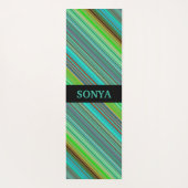 Monogrammed Kleurrijke Geometrische Strepen Yogamat (Achterkant)