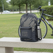 Monogrammed Koel Abstract Verstreken Grind Grijs Bedrukte Rugzak