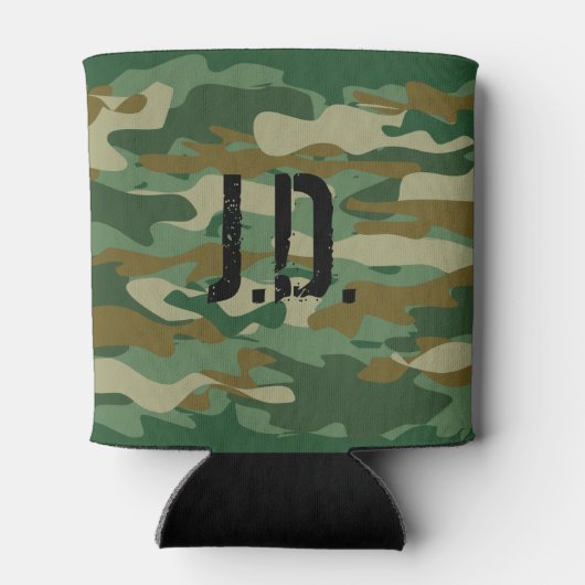 Monogrammed koelbox met legercamouflage ontwerp blikjeskoeler (Achterkant)