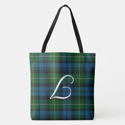 Monogrammed Lamont Tartan Plaid Canvas tas (Voorkant)