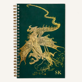 Monogrammed Lang Groen Fairy Book Dotted Journal Notitieboek