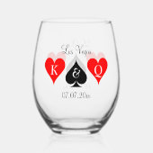 Monogrammed Las Vegas bruiloft party logo Wijnglas Zonder Voet (Voorkant)