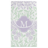 Monogrammed Lavender Mint Floral Damask Pattern Klein Cadeauzakje (Achterkant)