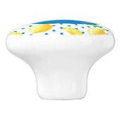 Monogrammed Lemon Tree Royal Blue Home Decor Keramische Knop (Zijkant)