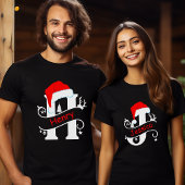 Monogrammed Letter J Gepersonaliseerde Naam Kerstm T-shirt