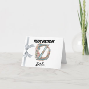 Monogrammed letter "Z" Gelukkige Verjaardag Kaart