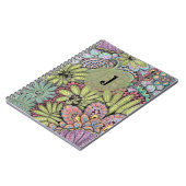 Monogrammed Levendige Bloemen Creatieve Artistiek Notitieboek (Linkerzijde)