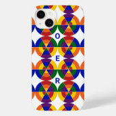 Monogrammed LGBT Pride Geometric Rainbow Pattern Case-Mate iPhone Case (Achterkant)