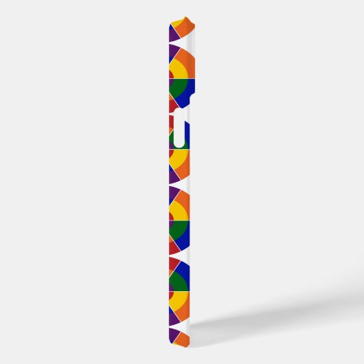 Monogrammed LGBT Pride Geometric Rainbow Pattern Case-Mate iPhone Case (Achterkant / Rechts)