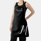 Monogrammed Liefde Zwart Schort met Naam (Insitu)