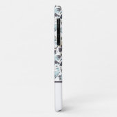 Monogrammed Light Blue Floral Waterverf Case-Mate iPhone Case (Achterkant/links)