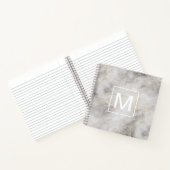 Monogrammed Light Grey Marble Texture Notitieboek (Binnen)