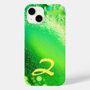 Monogrammed Lime Groene Glitter Case-Mate iPhone 14 Hoesje