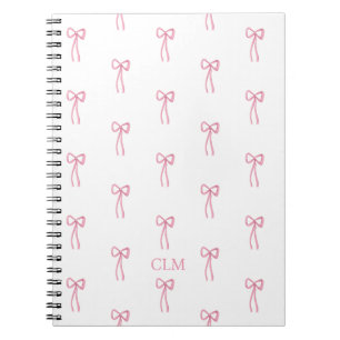 Monogrammed Little Bow Pink Notitieboek
