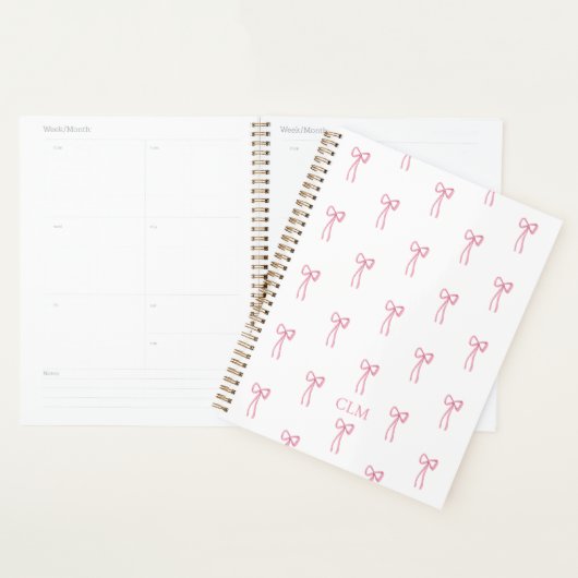 Monogrammed Little Bow Pink Planner (Display)