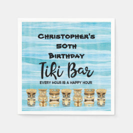 Monogrammed Luau Tiki Bar Birthday Party Servet