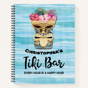 Monogrammed Luau Tiki Bar Party Recipe Notitieboek