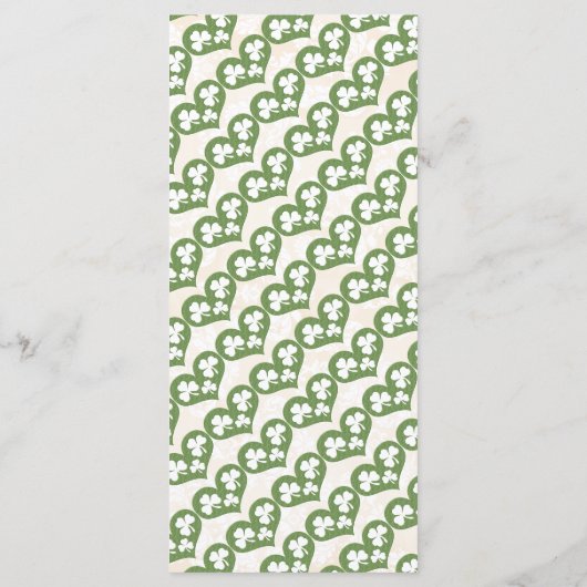 Monogrammed Lucky in Love Shamrock Menu Mariage (Dos)