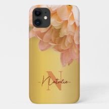 Monogrammed Luxury Gold background Wilde flower