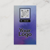 Monogrammed M Daisy Bloemen Waterverf QR Code Logo Visitekaartje (Achterkant)