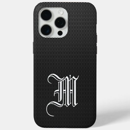 Monogrammed "M" Faux Carbon Fiber OtterBox Case-Mate iPhone Case (Achterkant)