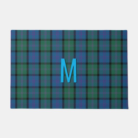 Monogrammed MacThomas Tartan Plaid Door Mat (Voorkant)