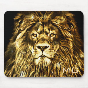 Monogrammed Majestic Gold Lion Muismat