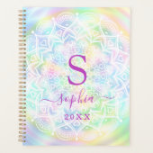 Monogrammed Mandala Neon Holographic 2022 2023 Planner (Voorkant)