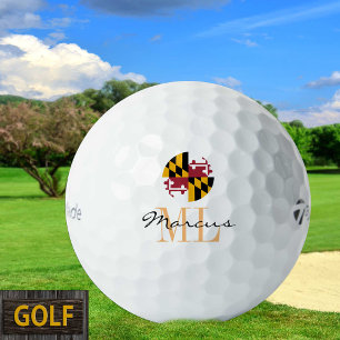 Monogrammed Maryland Flag & Maryland, Verenigde St Golfballen