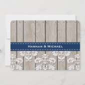 Monogrammed Mason Jar Koraal Marine Hydrangea Wedd Kaart (Achterkant)