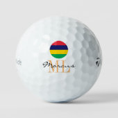 Monogrammed Mauritius Flag & Mauritius Golf Balls Golfballen (Voorkant)