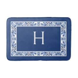 Monogrammed mediterrane Waterverf Tegel Bath Mat