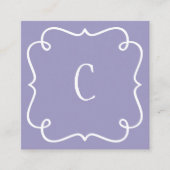 Monogrammed Minimal Trendy Paarse QR-code Vierkante Visitekaartje (Voorkant)