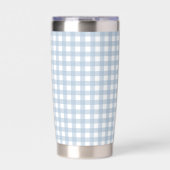Monogrammed Minimalist Blue Gingham geruite patroo Geïsoleerde Drinkbeker (Voorkant)