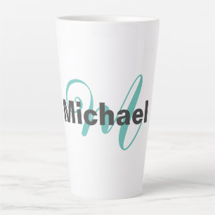 Monogrammed minimalist Plain Modern Latte Mok