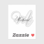 Monogrammed minimalist Plain Modern Sticker (Vel)