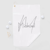 Monogrammed minimalistisch effen moderne naam golfhanddoek (Insitu)