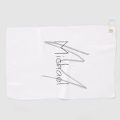 Monogrammed minimalistisch effen moderne naam golfhanddoek (Horizontaal)