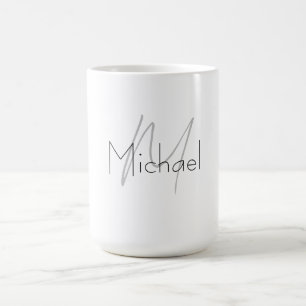 Monogrammed minimalistisch effen moderne naam koffiemok