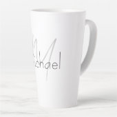 Monogrammed minimalistisch effen moderne naam latte mok (Rechterhoek)