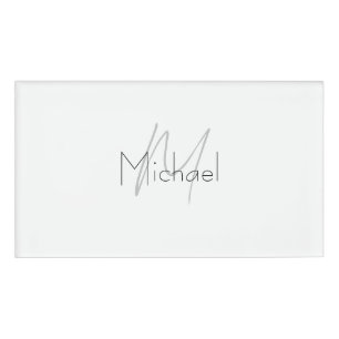 Monogrammed minimalistisch effen moderne naam naambadge