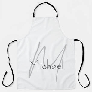 Monogrammed minimalistisch effen moderne naam schort