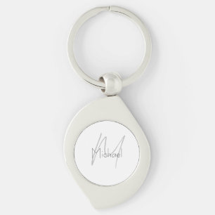 Monogrammed minimalistisch effen moderne naam sleutelhanger