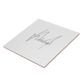 Monogrammed minimalistisch effen moderne naam tegeltje (Zijkant)